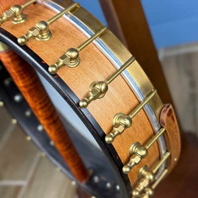 Starr Limited Edition 11" Cherry Rolled Brass Tone Ring 5-String Openback Banjo - Satin image 9