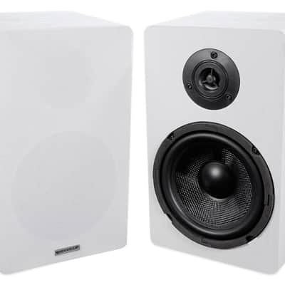 (2) Rockville RockShelf 68W 6.5" White Bookshelf Speakers+Wifi Amp Receiver+Sub image 3