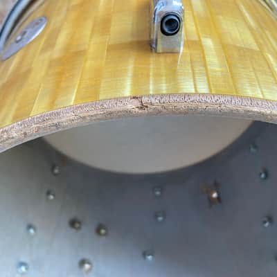 Vintage 1960s Star Outfit Drum Jazz Rock 12" X8" rack Tom Gold fibre Remo Diplomat head tama ludwig image 10