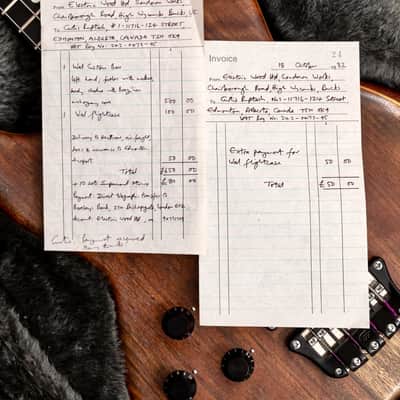 1982 Electric Wood Limited Wal Mk1 Pro Left-Handed Vintage Bass w/ Case, Paperwork image 19