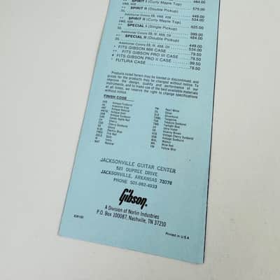 Gibson Suggested Retail Price List Foldout (Effective June 15, 1983) image 2
