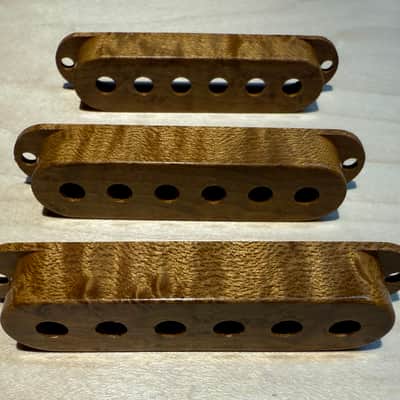 Strat single coil wood pickup cover set image 4