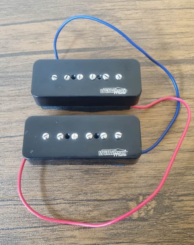 Wilkinson Bridge and Neck P90 Soapbar Pickup Set Black image 1