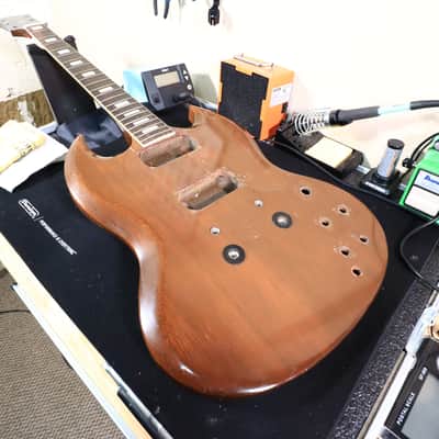 1972 Gibson SG Standard Body & Neck Husk Walnut Brown Vintage Small Pickguard image 16