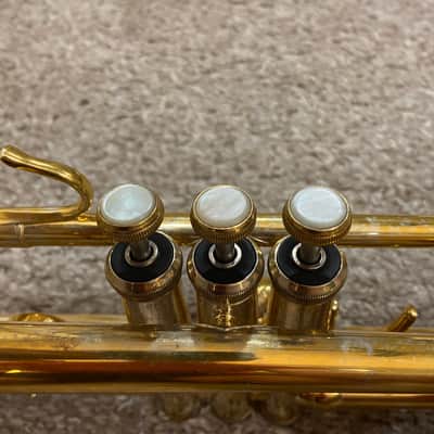 1992 Bach Stradivarius 18037 Bb Trumpet – Rare Gold Plate over Silver – ML Bore image 3
