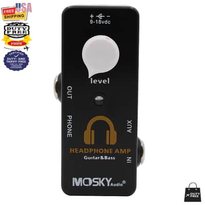 Mosky Headphone AMP AUX in Headphones OUT Stereo Guitar or Bass Effects pedal