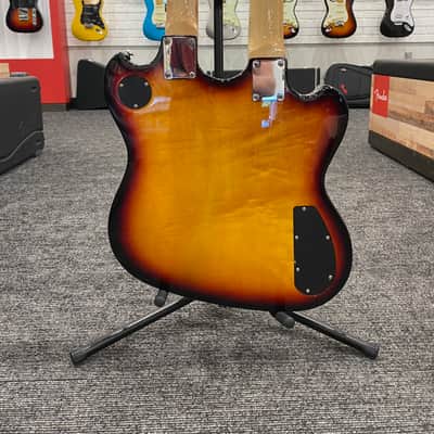 Eastwood 4/6 Doubleneck Left-Handed Electric/4-String Bass Guitar, Maple Fingerboards, Sunburst image 5