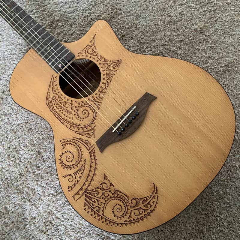 40 Inch Folk Acoustic Guitar, Red Pine Top Body, Mahogany Neck, Rosewood Fingerboard image 1