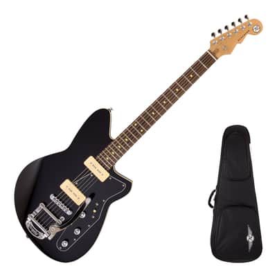 Reverend Jetstream 290 Bigsby Electric Guitar, Midnight Black with Reverend Soft Case image 1