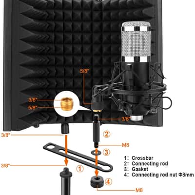 Foldable Microphone Acoustic Isolation Shield image 1