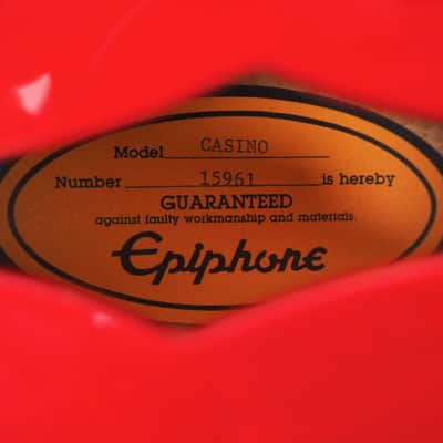 1991 Epiphone Casino Electric Guitar Cherry w/ Bigsby & Case, Pre-Elitist, Japan Terada imagen 6