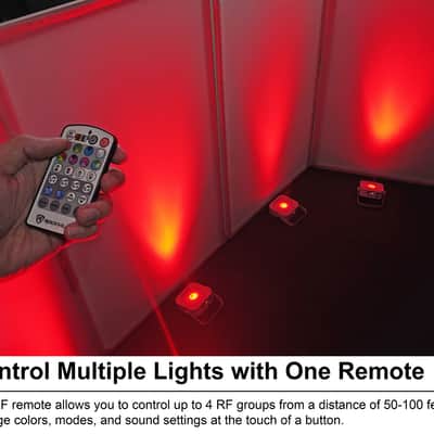 Rockville 4 PACK MINI RF1 V3 White DJ Par Wash Up Lights+Bag+RF+APP+Wireless DMX image 7