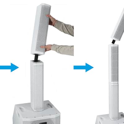 (2) Rockville TITAN ARRAY SYSTEM V2 WHITE Powered Column Speakers Dual 10" Subs image 8