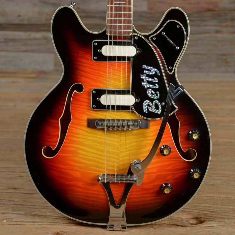 Univox Semi-Hollow Sunburst 1960s (s721) image 1