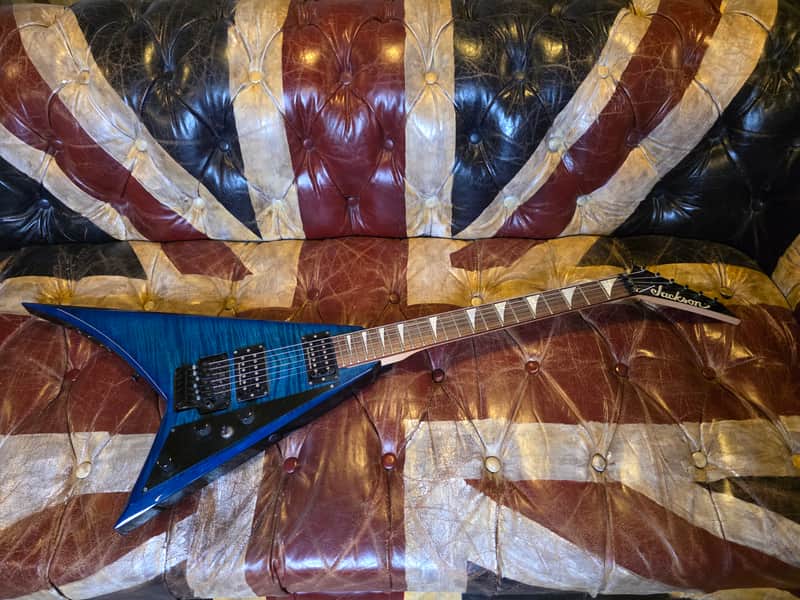 Jackson RR3 Pro Randy Rhoads MIJ Japan Aqua Burst AAA Flame Top Flying V image 1