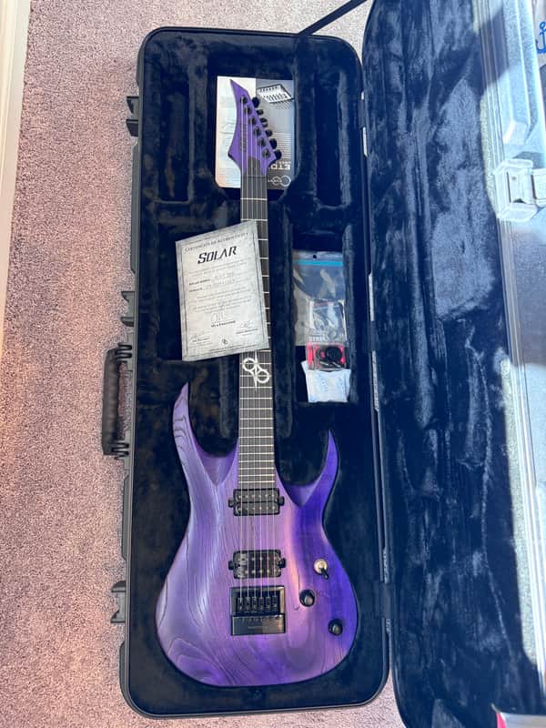 Solar Guitars AC6P RAW - EUROPEAN MASTER SERIES 2024 - Raw Purple Open Pore image 1