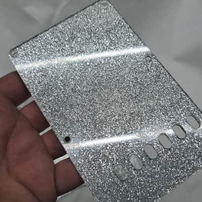 Platinum Silver Sparkle Glitter HXH HH pickguard + trem cover set Fits Fender Strat Stratocaster image 16