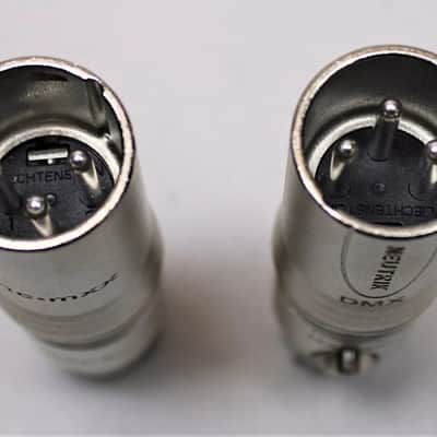 NEUTRIK (2) Two Genuine NEUTRIK NA3M5F 3-Pin XLR Male to 5-Pin XLR Female DMX Adapter image 4