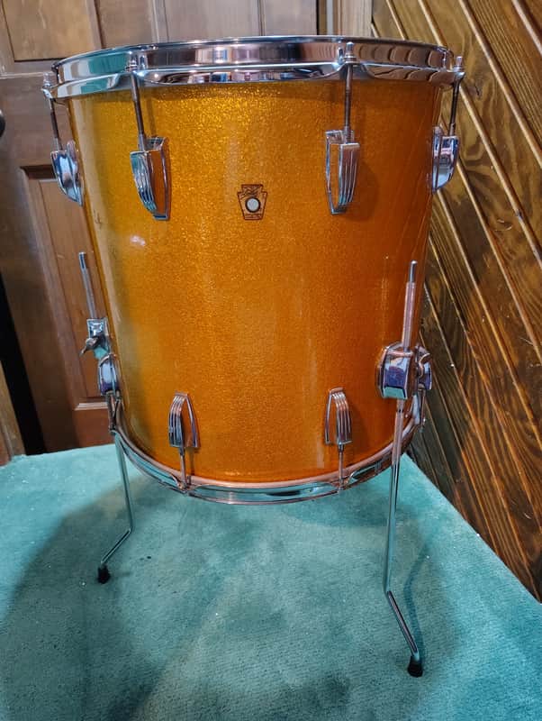 Ludwig No. 950 Classic 16x16" Floor Tom with Keystone Badge 1960 - 1968 - Gold Sparkle image 1