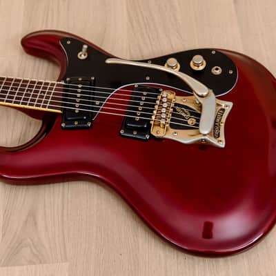 1993 Mosrite USA '64 Ventures Model "Built in Soul" Candy Apple Red w/ Vibramute, Case image 10