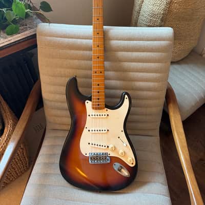 Fender custom shop 1957 stratocaster - 1990 sunburst john page era chunky neck image 1