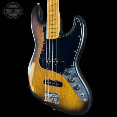 Vintage 1975 Fender Jazz Bass 3-Color Sunburst w/non original case TSU25058 image 4
