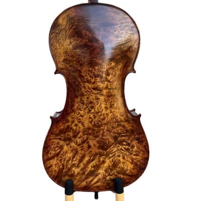 Rare Bird's eye Wood Full size Cello 4/4. hand Carved,Good Sound, Master sound image 6