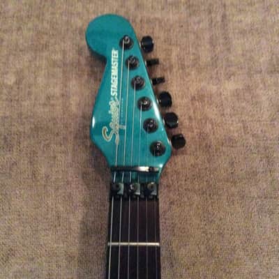 2001 Squier Stagemaster Deluxe V4 Emerald Green Metallic image 3