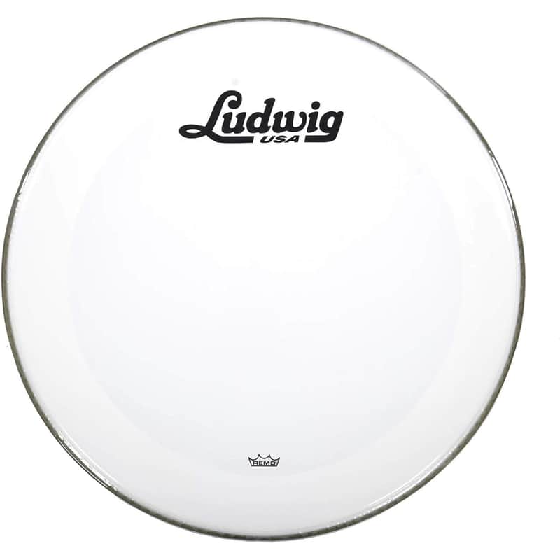 Ludwig Smooth White Bass Drum Resonant Head 20" w/Script Logo image 1