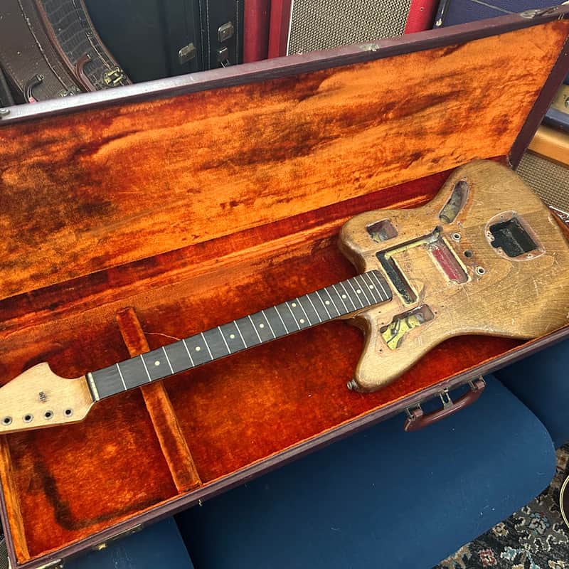 Vintage Fender Jaguar Body & Neck 1963 Stripped Candy Apple Red Pre CBS Clay Dots Brazilian Rosewood