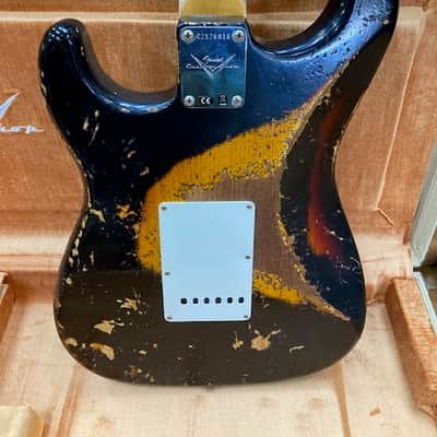 Fender Stratocaster Customshop SUPHREL 1963RI 2024 - Super Faded Aged Black Over 3-Colour Sunburst image 19
