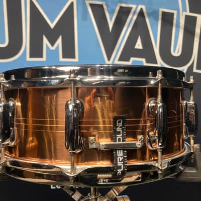 Slingerland - 5x14" Sound King, Lacquered Brass, 10-Lug Snare Drum, Zoomatic Throw-Off 1990s image 7