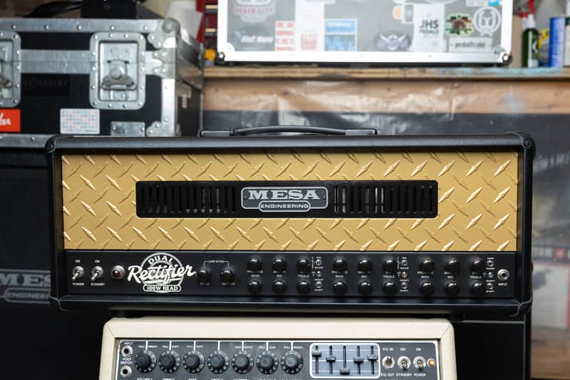 Mesa Boogie Dual Rectifier Limited Edition 50th Anniversary 100-Watt Guitar Head 2019 Black w/ Gold Diamondplate