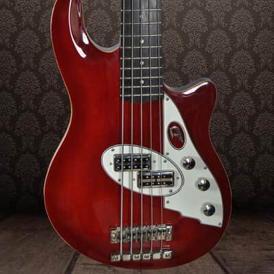 Duesenberg D-Bass Red 5 String Electric Bass With Custom Hardcase image 1