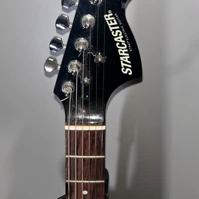 Fender Starcaster Stratocaster - Black and White Pearlescent image 3