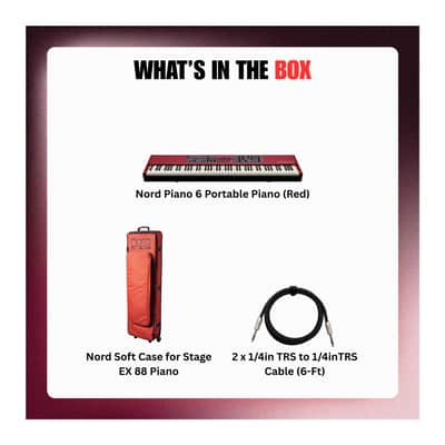 Nord Piano 6 Portable Piano with 88-Key and Hammer Action Keybed (Red) Bundle image 8