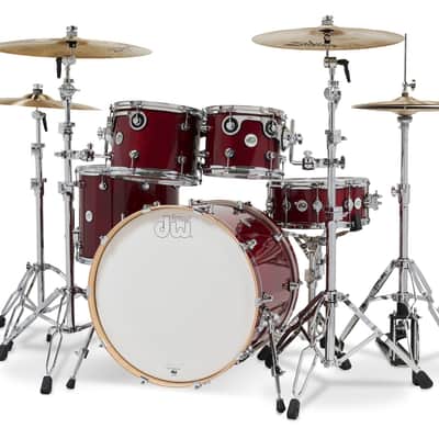 DW Design Series 4-Piece 22" Bass Drum Maple Shell Pack - Cherry Stain w/Chrome Hardware image 2