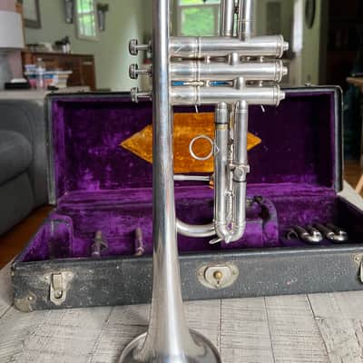 Rare WWI-Era 1910s William Frank C Trumpet w/ Dual Tuning Slides & Case – Fully Serviced image 8