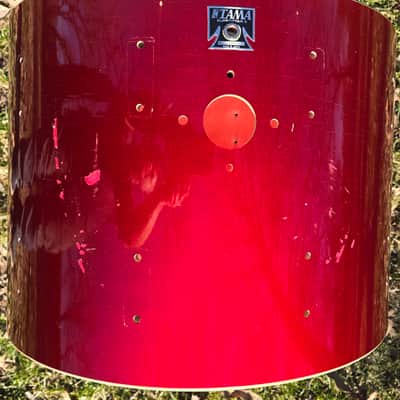 Tama Superstar 16 x 22" Bass drum shell 1980s - Cherry Wine image 2