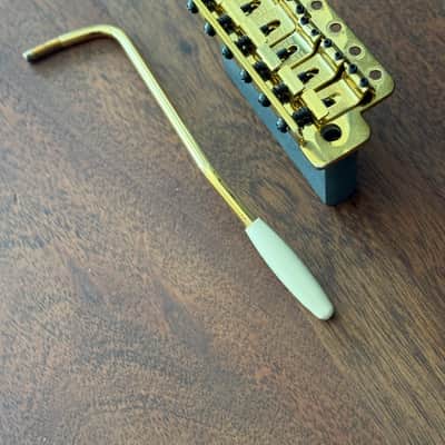 Fender Gold Stratocaster Tremolo Bridge Assembly – Fender Stamped Saddles – Includes Trem Arm image 1