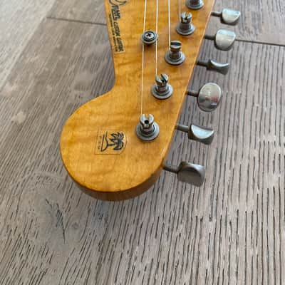 1980s PGM Moon Stratocaster Mahogany Custom Shop Dark Brown Sunburst Schecter USA Pickups Flamed Neck Japan Vintage image 16
