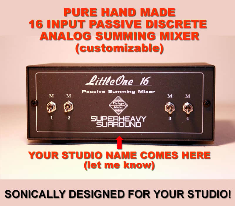16 Channel Input Analog Summing Mixer for DAW - Synth - Drum Machine - Stereo Balanced - Customize Your Studio Mixer - New! image 1