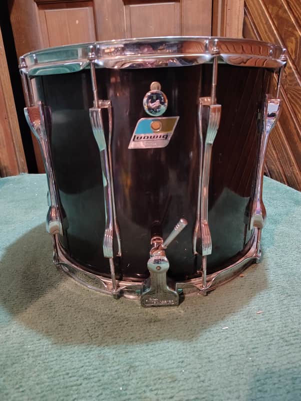 Ludwig Marching Snare Drum 15"(Diameter)x12"(Depth) 1970's - Black Wrap image 1