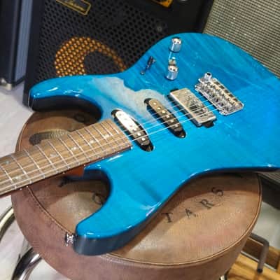Signed Ibanez MM1-TAB Martin Miller Signature with Roasted Maple Neck 2010s - Transparent Aqua Blue Signed by Martin Miller imagen 23