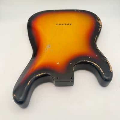 MJT Stratocaster Body Alder Relic Nitro Hardtail 3-Tone Sunburst mjt6657 image 7