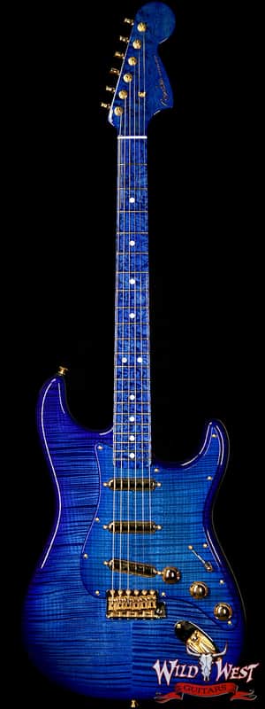 Fender Custom Shop Masterbuilt Yuriy Shishkov 1969 Stratocaster NOS Flame Top Birdseye Nk Royal Blue image 1