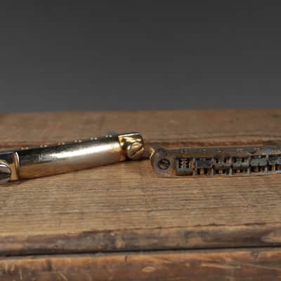 Vintage Ibanez Greco Les Paul Patent Pending Gotoh Japan Tune-o-Matic Bridge & Tailpiece Set Gold image 1