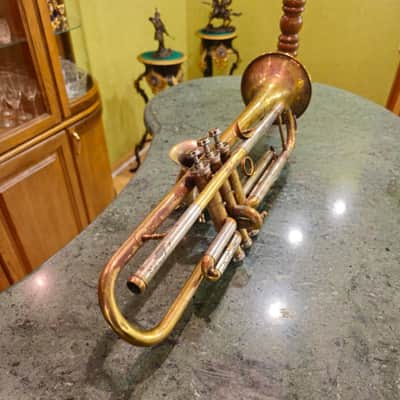 SVintage Soviet Bb Trumpet “Pompovaya Truba” No. 3461 — Moscow Musical Instrument Factory — 1970s — Brass & Silver Finish with Original Velvet Case image 7
