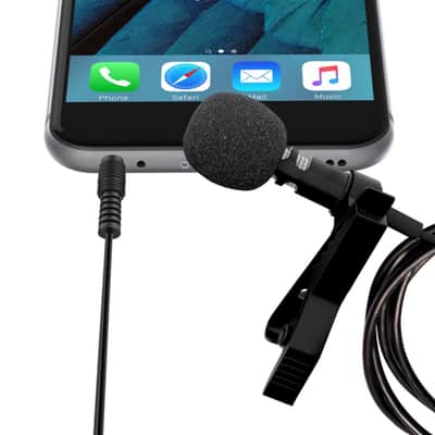 Lavalier Lapel Microphone Clip-on Omnidirectional Condenser Mic for Apple iPhone image 1