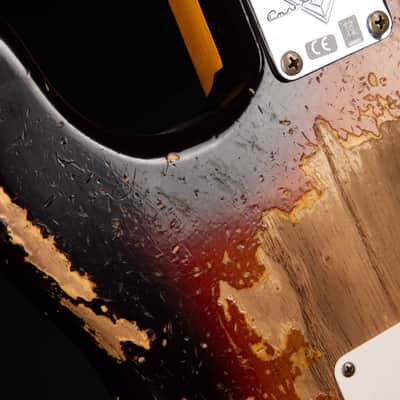 2024 - Fender Custom Shop Limited Edition Red Hot Stratocaster Super Heavy Relic - Faded Aged Chocolate 3-Tone Sunburst image 15